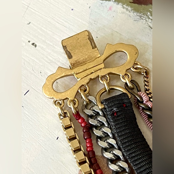 Juicy Couture Vintage Y2K Chunky Rhinestone Floral Mixed Media Bracelet 2010 - Picture 5 of 7